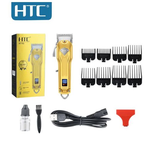 Tondeuse à Cheveux HTC AT-702 – Métal, Rechargeable, Réglable, Corps Lourd, ProfessionnelleV