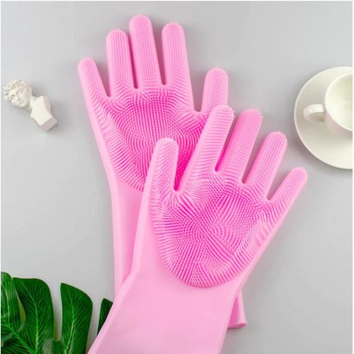 Gants de Nettoyage en Silicone Multi-Usage Brosse Intgre Antidrapants et Rutilisables
