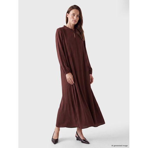 Robe Évasée à Volants avec Col Grand-père