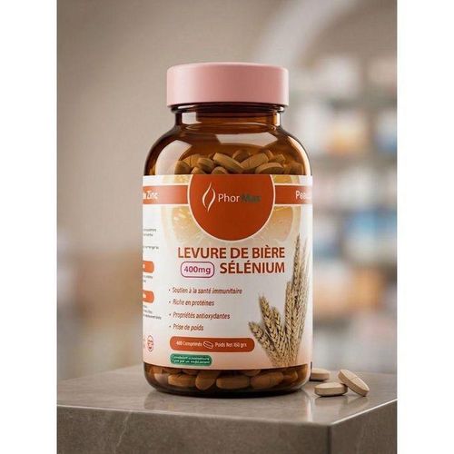 Levure de Bière 400mg & Sélénium – Soutien Immunitaire & Beauté (400 Comprimés)