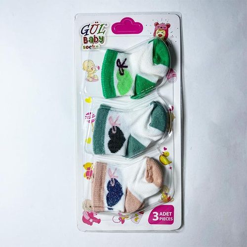 جوارب أطفال من 0 إلى 3 أشهر– 3 أزواج ناعمة ومريحة