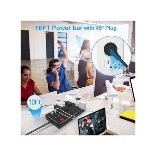 Bloc multiprise avec ports USB et minuterie intégrée