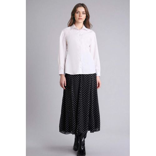 Jupe midi en chiffon à pois