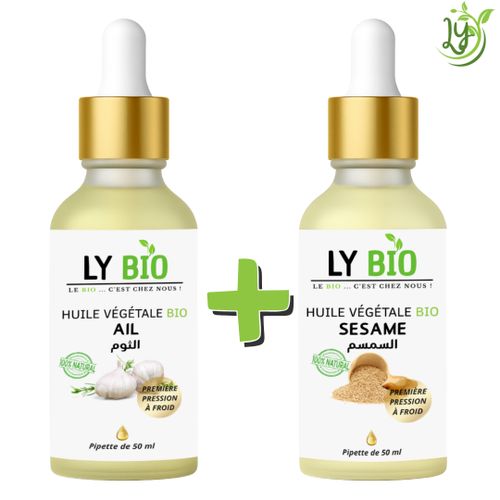 LYBIO PACK HUILE AIL 50ML - PIPETTE HUILE SESAME 50ML - PIPETTE