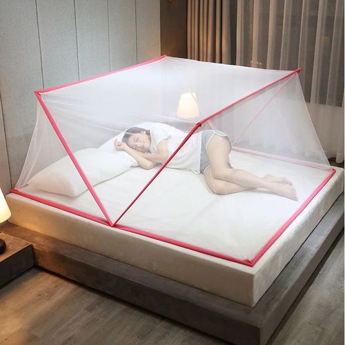 Moustiquaire Tente 2 place rose pliable Anti-moustiques pour camping, maison etc