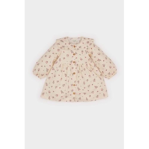 فستان بنات فلورال من التويل برقبة كبيرة