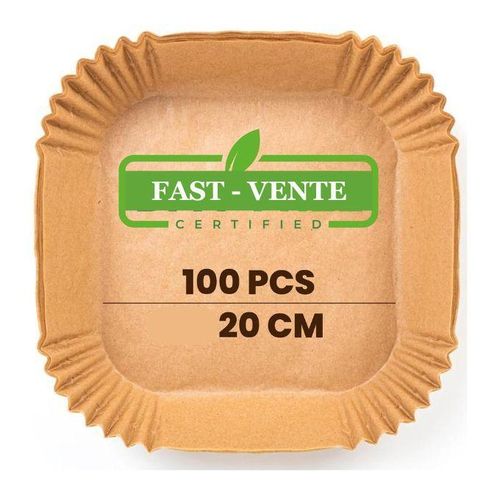 Lot 100 Pieces Papier Cuisson Pour Air Fryer, Naturellement Résistant à l'huile