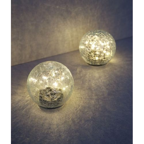 2 Lampe Solaire Décorative + 2 Ampoule Offerte – Verre Effet Cristal, Éclairage Gratuit et Automatique