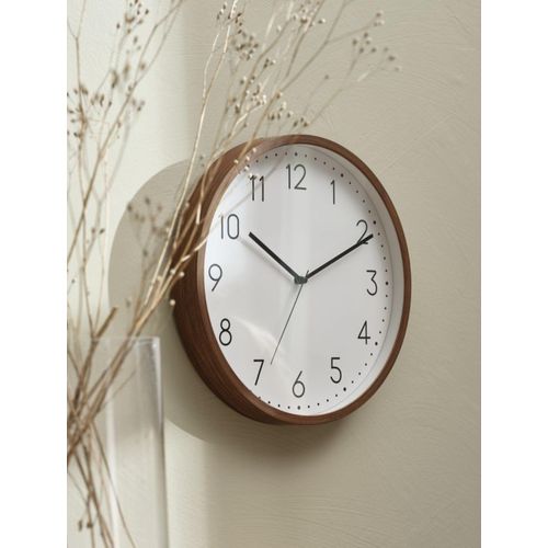 Horloge murale brune au design minimaliste / 30 cm