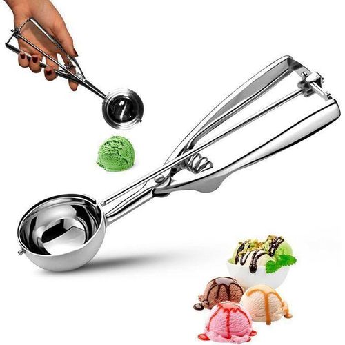 Cuillère Portionneuse à Glace, Ice Cream Scoop en Acier Inoxydable Résistant