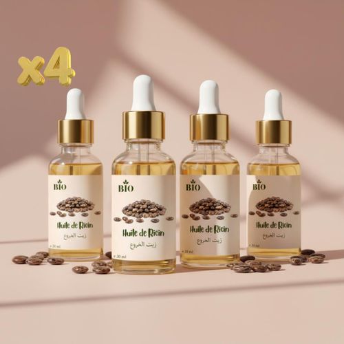 Pack x4 Huile de ricin 30 ml Soin Nutrition et Éclat