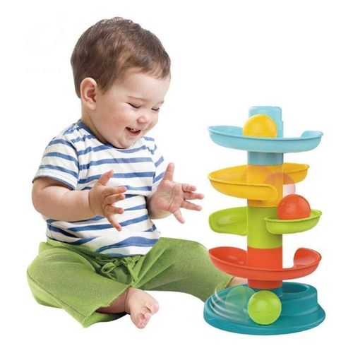 Tour d’activités à balles avec rampe spirale pour tout-petit, jouet éducatif favorisant motricité fine, coordination oeil main et compréhension cause à effet, couleurs vives pour jeu et apprentissage dès 18 mois