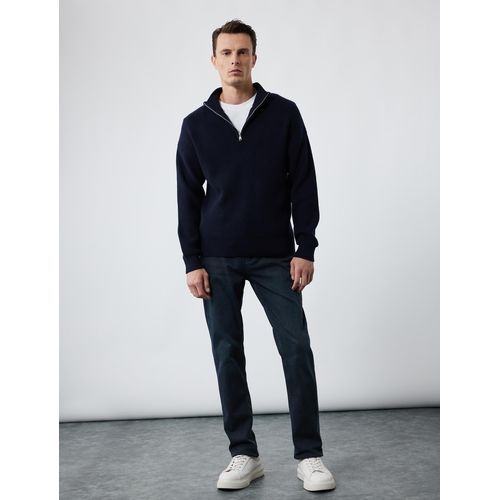 Pull en maille à demi-zip - Marine