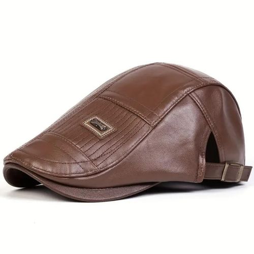 Chapeaux de Bombardier casquette béret en simili cuir pour hommes