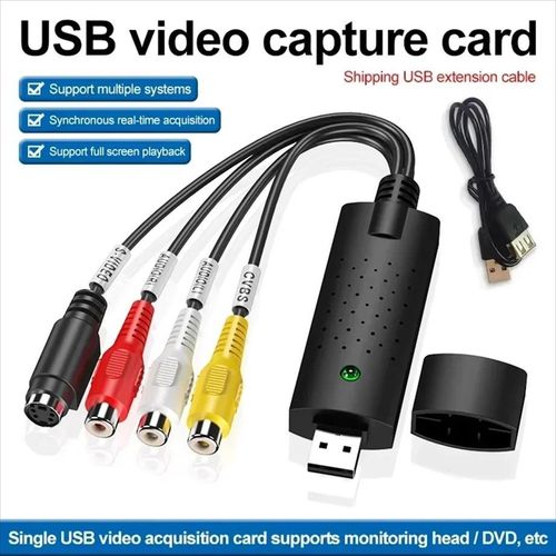 Carte de Capture vidéo USB capuchon facile VHS magnétoscope Mini DV Hi8 DVD vers convertisseur numérique RCA/s-vidéo vers USB 2.0 Capture d'enregistrement Audio-vidéo