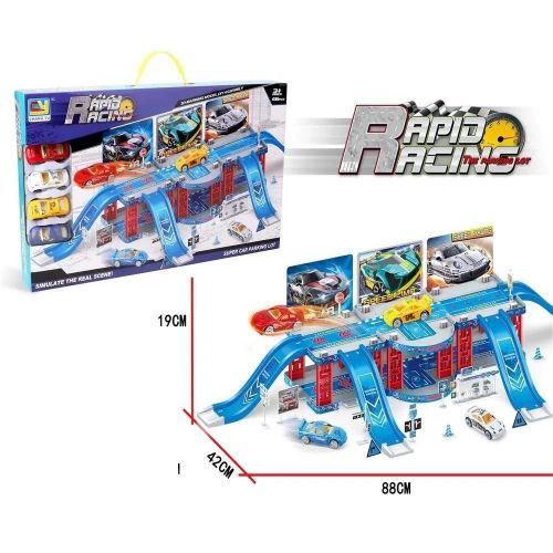 Garage circuit de 4 voitures Rapid Racing 46 piéces