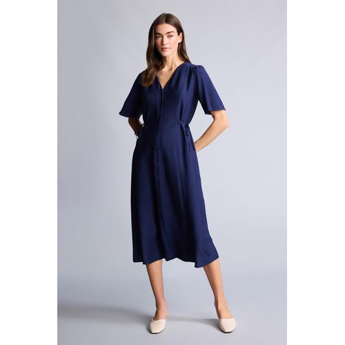 Robe à col V et manches courtes