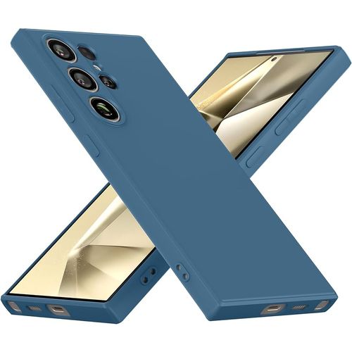 Pochette pour Samsung S24 ultra Silicone Liquide Protection : bleu