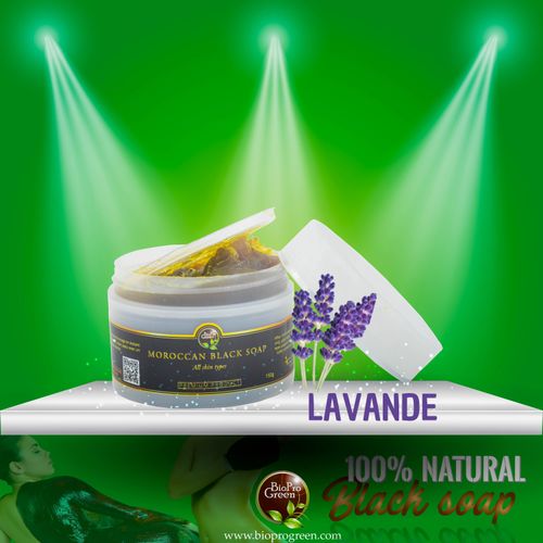 الصابون الأسود المغربي العضوي المعطر باللافندر