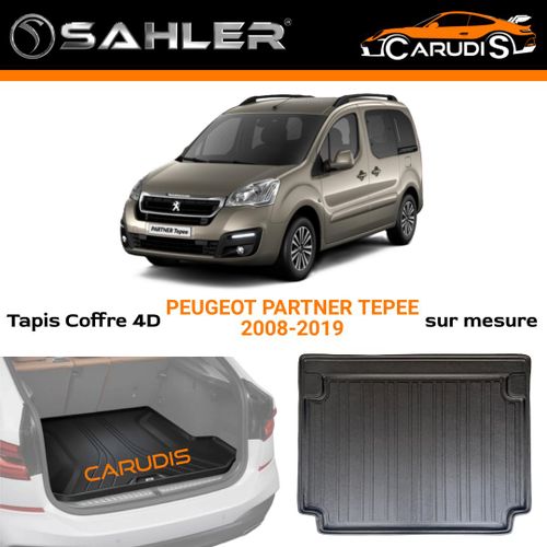 Tapis de coffre 4D Peugeot Partner Tepee sur mesure imperméable antidérapant et sans odeur