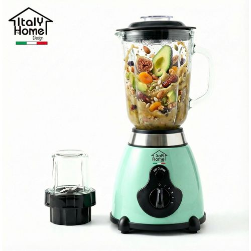 Blender 2 en 1 Italy Home – 1000W, Bol en Verre 1,5L + Moulin à Épices