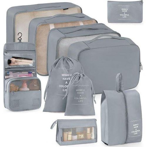 SET de 10 pcs Organisateur Valise Voyage, Sac rangement pour bagages, Trousse De Toilette