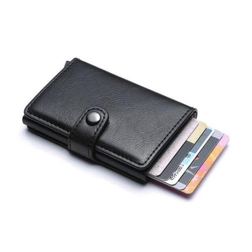 Portefeuille Miniwallet porte-cartes protection RFID Noir