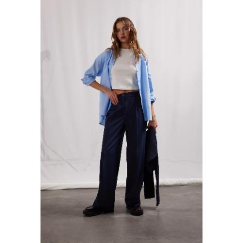 Pantalon Femme coupe droite extensible - Bleu marine - C6402AX.