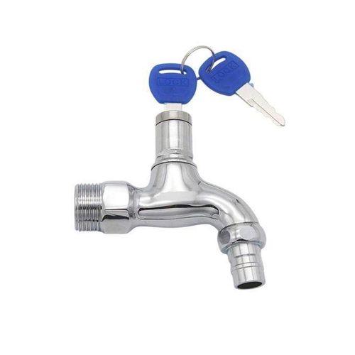 Robinet Mural en Laiton avec Clé de Sécurité – Anti-Vol et Anti-Fuiteé – Idéal Extérieur & Intérieur