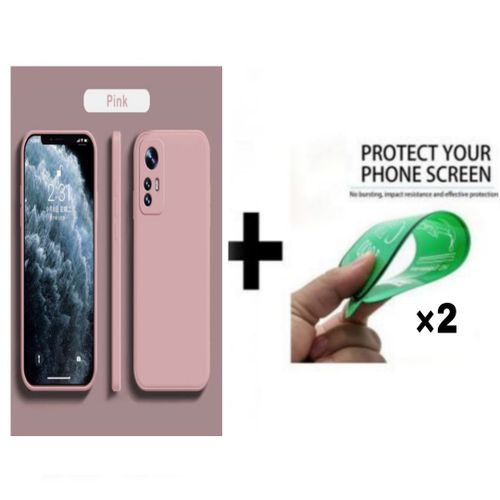 Pack : Pochette pour Xiaomi 12T Rose + 2 Incassable ciramic pour Xiaomi 12T