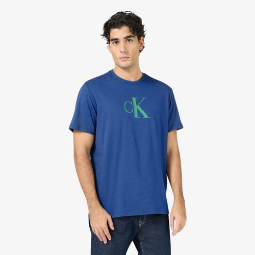 Ss Center Monogram Eu Classic Homme T-Shirts Bleu