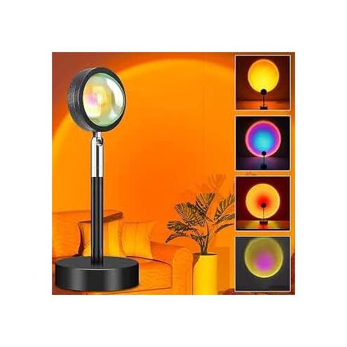 Projecteur Coucher de Soleil Lampe Sunset LED 180° pour Chambre et Soirées
