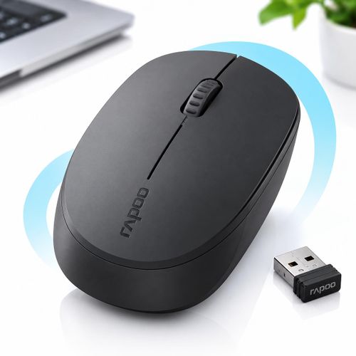 M100 Silent Dark Grey – Souris Sans Fil Bluetooth + 2.4 GHz – Clic Silencieux – 1300 DPI
