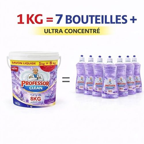 Liquide Vaisselle Ultra Concentré( 1KG) = 7 Bouteilles ET PLUS – Dégraissant Puissant – Lavandee