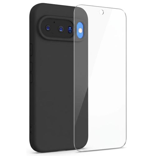 pochette pour Google Pixel 10 / 10 Pro avec Verre Trempé écran Protecteur Noir