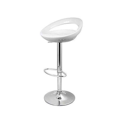 Tabourets de Bar ABS Chaises de Bar Rotatives avec Support de Taille Chaise Haute Bar Réglable en Hauteur Moderne Classique Blanc
