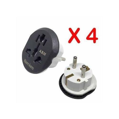 Pack de 4 Pcs de Prise Adaptateur électrique, Prise Universel AU US UK à UE