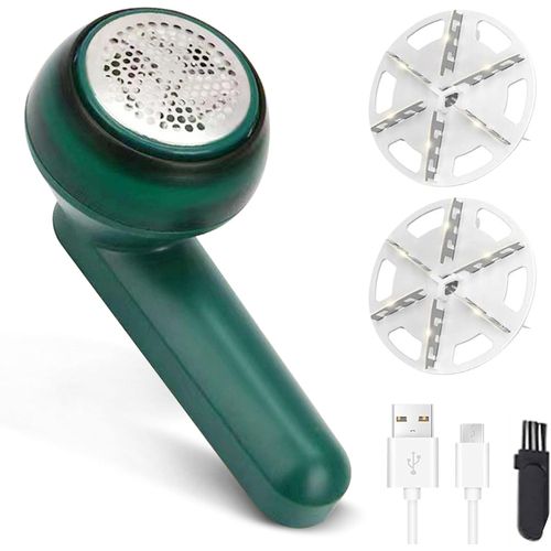 Rasoir électrique pour tissu - Anti-peluches - Rechargeable - Avec mécanisme de verrouillage de sécurité - Pour enlever les bouloches de tissu - Convient à tous les vêtements et eubles