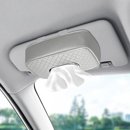Support de Mouchoirs en Cuir pour Voiture – Boîte à Mouchoirs Élégante et Pratique, Gris