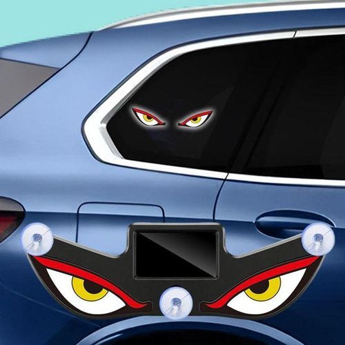 Feu Signalétique Solaire LED pour Voiture Eyes - Voyant Ambiant & Antivol Auto Autonome avec Capteur Crepusculaire & Ventouses Puissantes