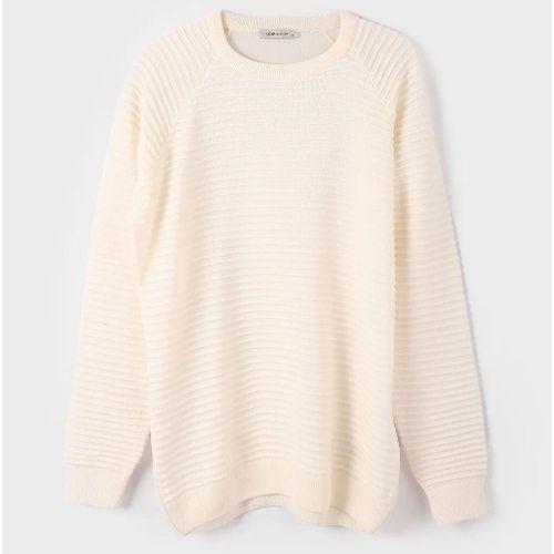 Pull Sweat-shirt à manches longues et col rond Hommes - Blanc