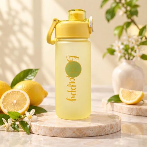 Gourde Happy 600 ml – Bouteille légère avec couvercle à clapet et poignée de transport