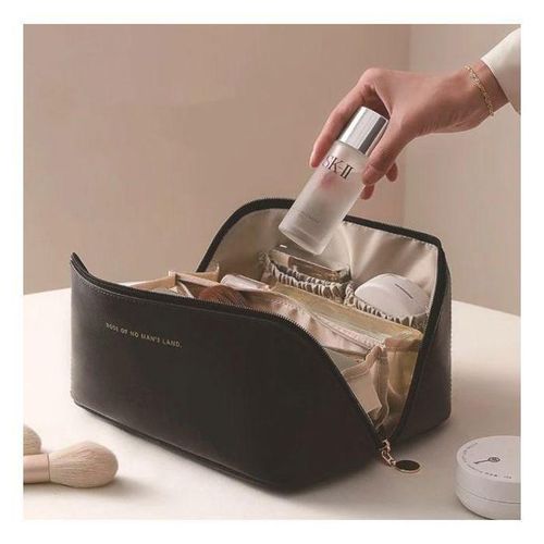 Sac à cosmétiques de voyage en cuir PU pour femme TrousseDe Rangement