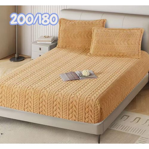 Drap housse Jacquard en velours d'hiver180 + 2 taies d'oreiller