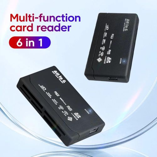 Lecteur de carte SD multifonctionnel 6 en 1, USB2.0, SD/TF/XD/MS, lecteur de carte mémoire, pour appareil photo, adaptateur d'accessoires pour ordinateur portable