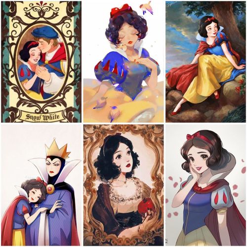 6 poster A5 Disney Cartoon Snow White