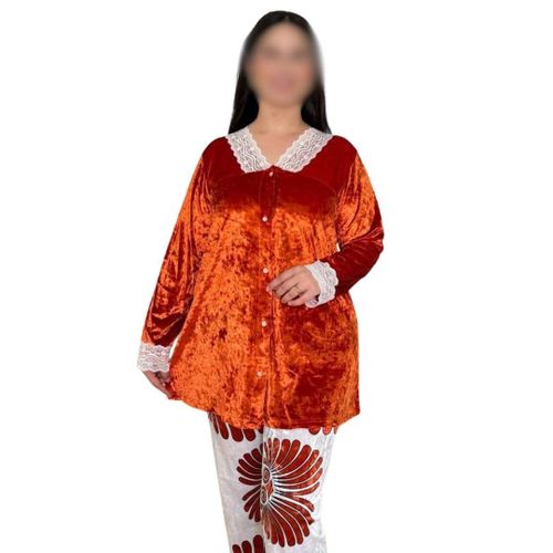 ملابس منزلية شتوية من القطيفة اللامعة، نعومة أنثوية ودفء