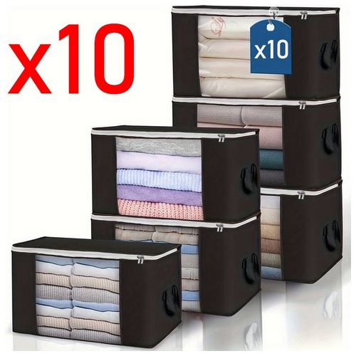 10X Sacs de Rangement Vêtement, Pliable pour l'Organisation de la Chambre à Coucher