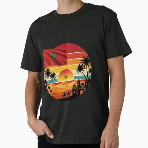 T-shirt Maroc Vintage Rétro Coucher de soleil - Ambiance chameau du désert marocain T-shirt oversize