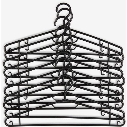 10 Cintres noirs en polypropylène